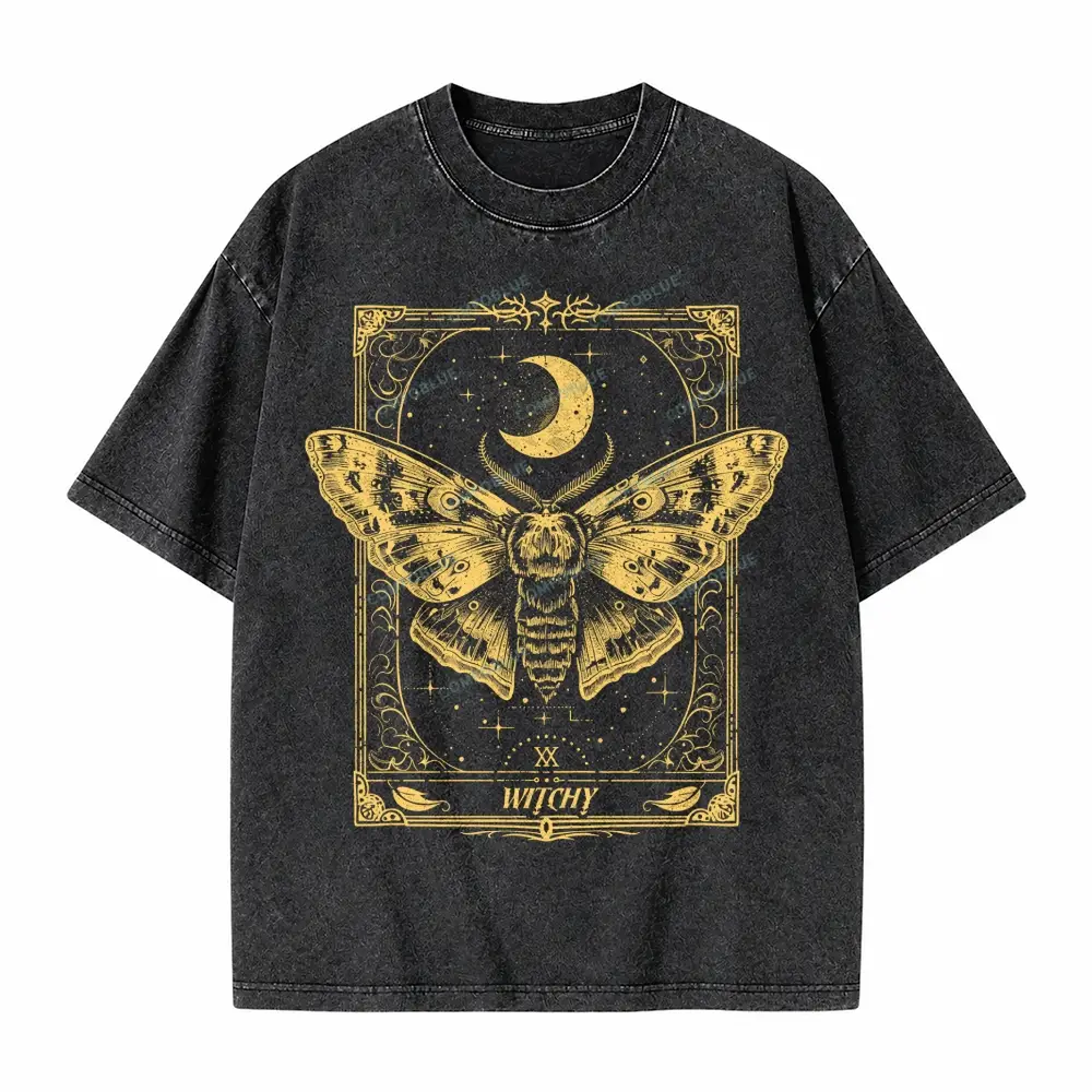 Comfoblue Gothic Raven Dark Academia Witchy Tarot Card On Comfort Colors Washed T-Shirt - SLCFB260716169