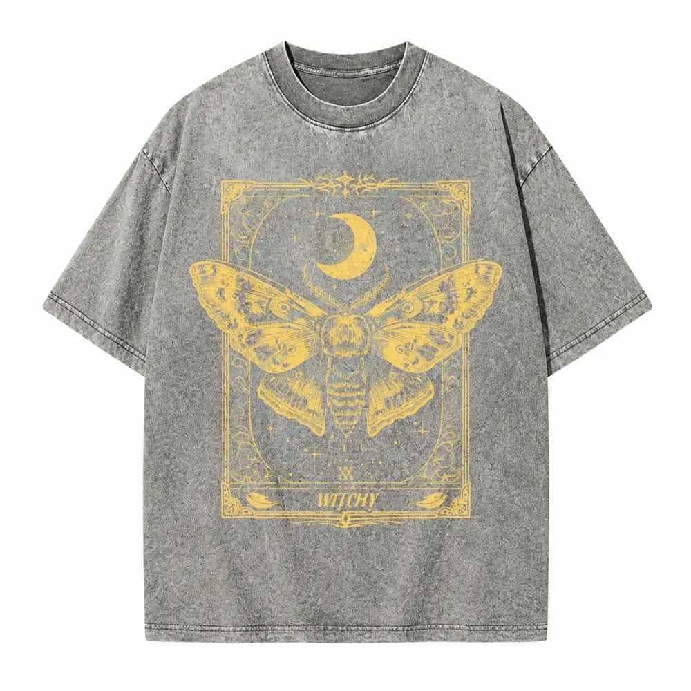 Comfoblue Gothic Raven Dark Academia Witchy Tarot Card On Comfort Colors Washed T-Shirt - SLCFB260716169