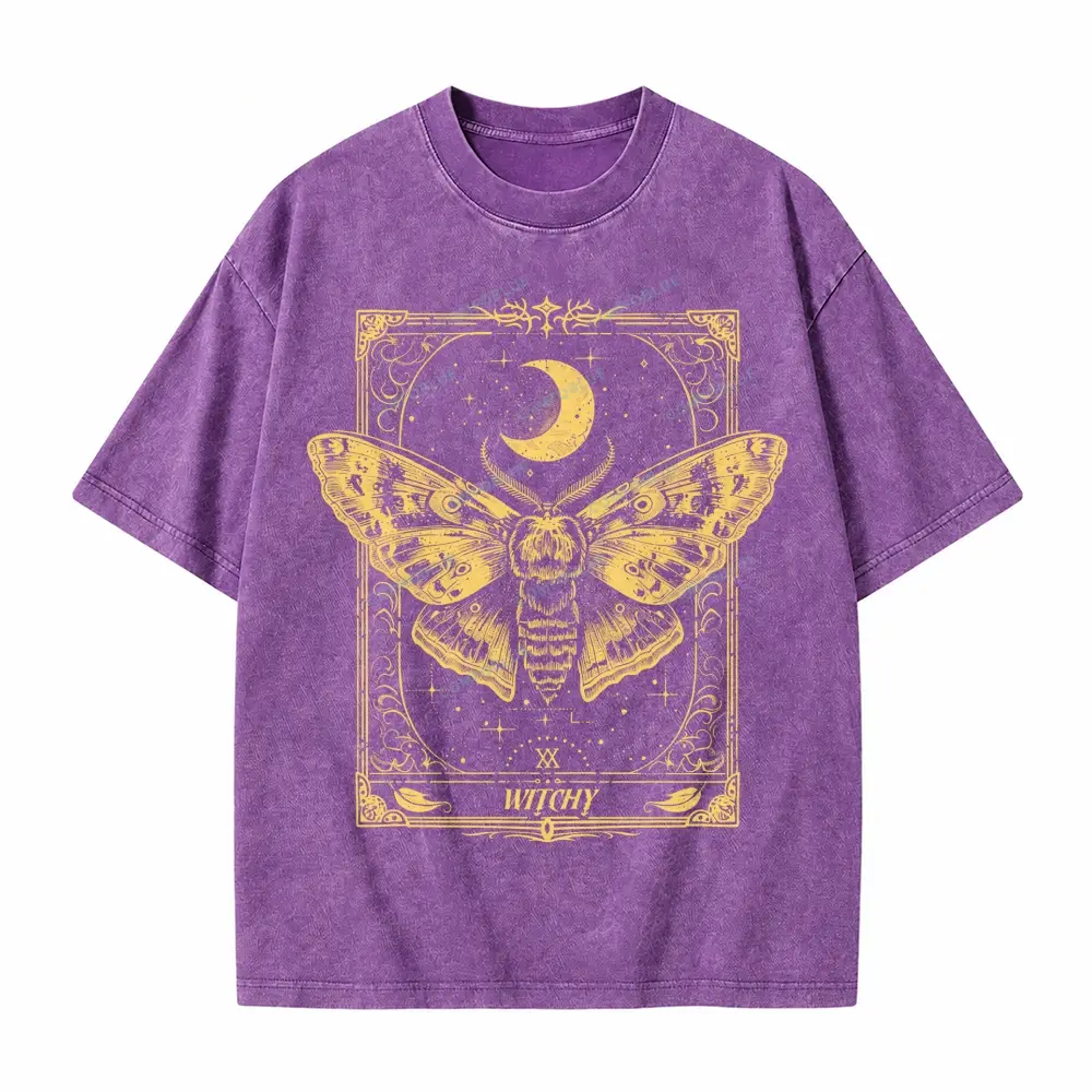 Comfoblue Gothic Raven Dark Academia Witchy Tarot Card On Comfort Colors Washed T-Shirt - SLCFB260716169