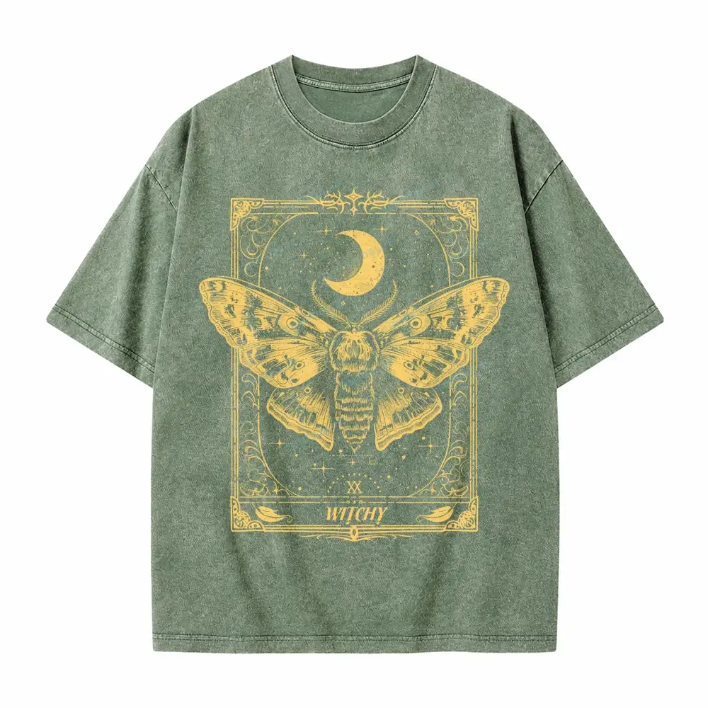 Comfoblue Gothic Raven Dark Academia Witchy Tarot Card On Comfort Colors Washed T-Shirt - SLCFB260716169