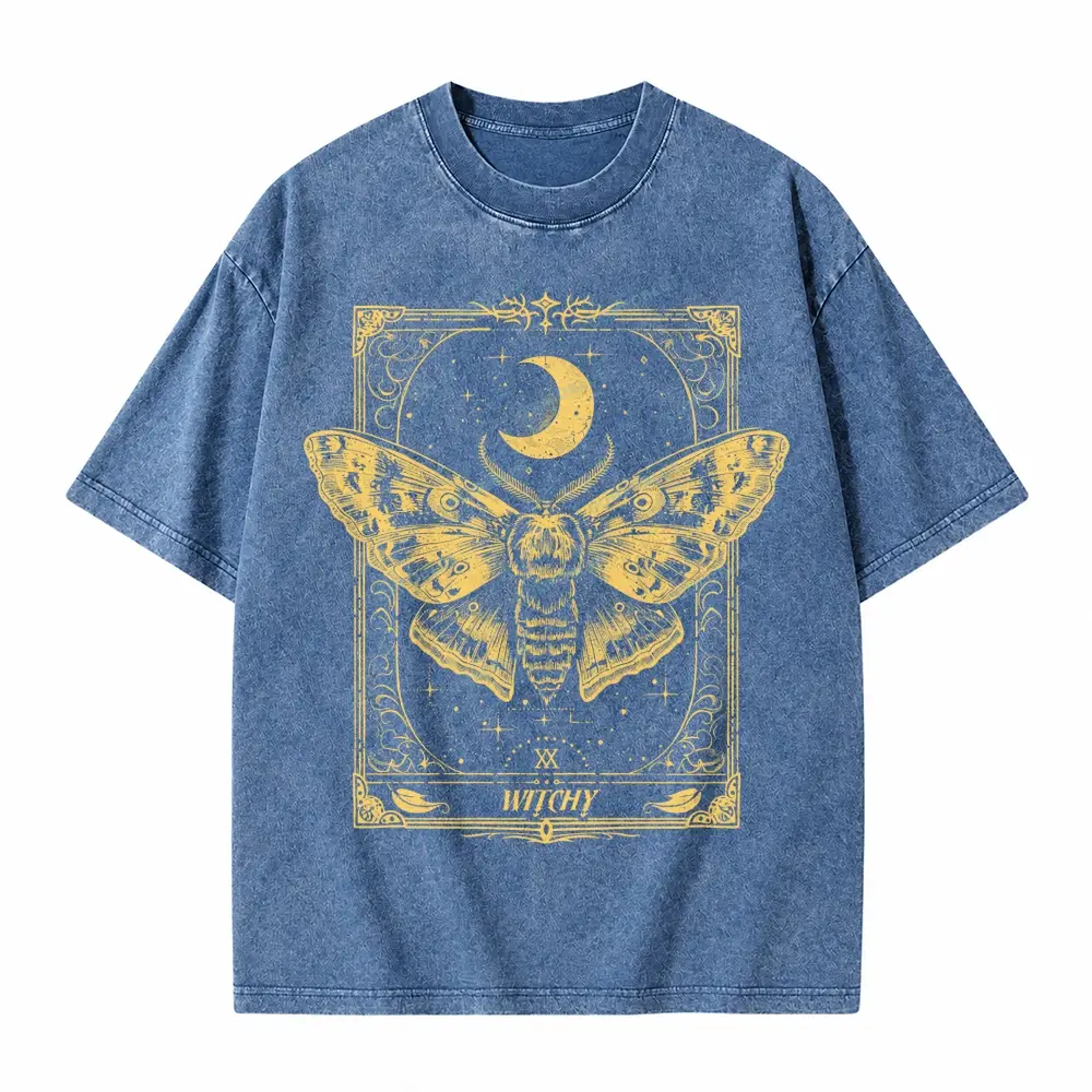 Comfoblue Gothic Raven Dark Academia Witchy Tarot Card On Comfort Colors Washed T-Shirt - SLCFB260716169