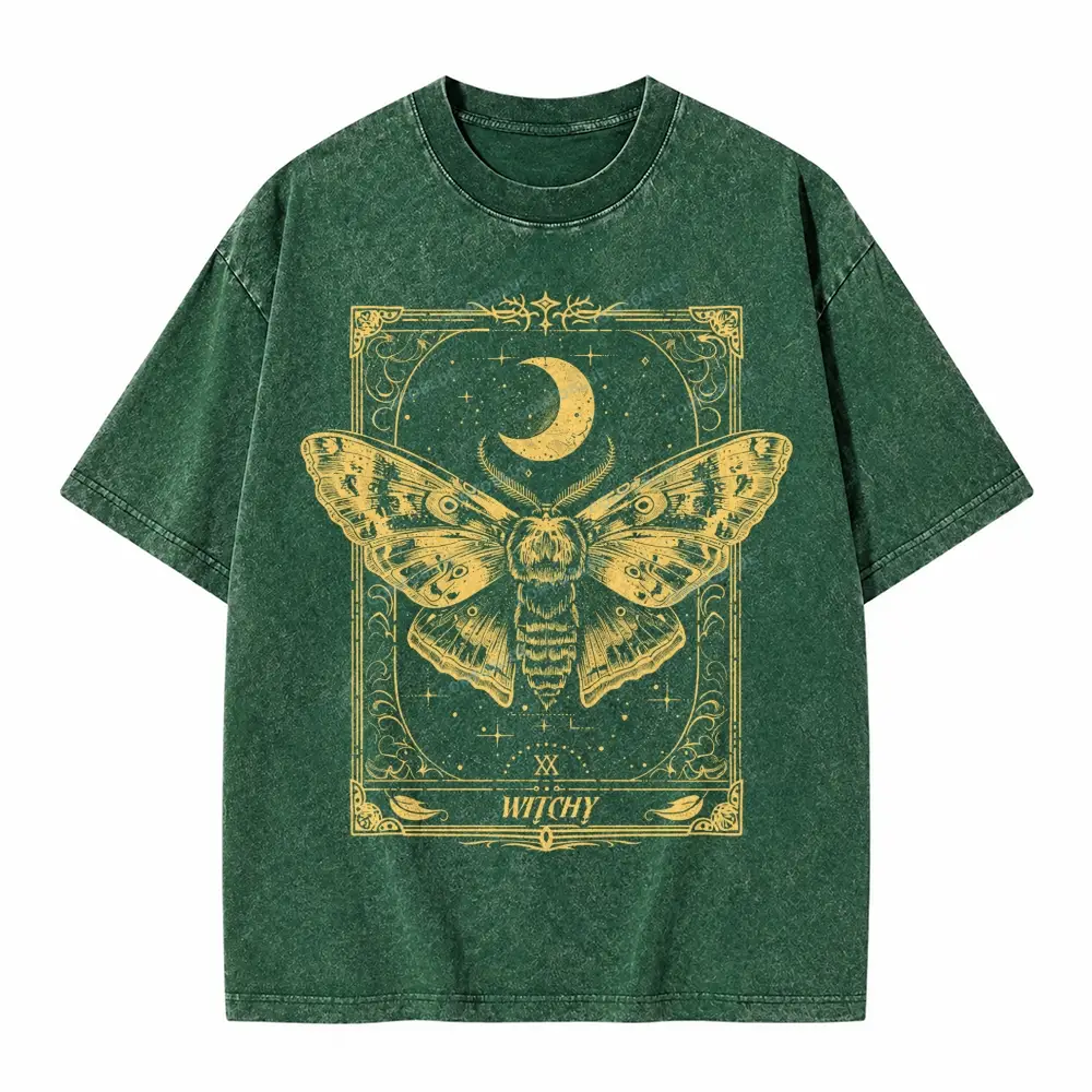 Comfoblue Gothic Raven Dark Academia Witchy Tarot Card On Comfort Colors Washed T-Shirt - SLCFB260716169