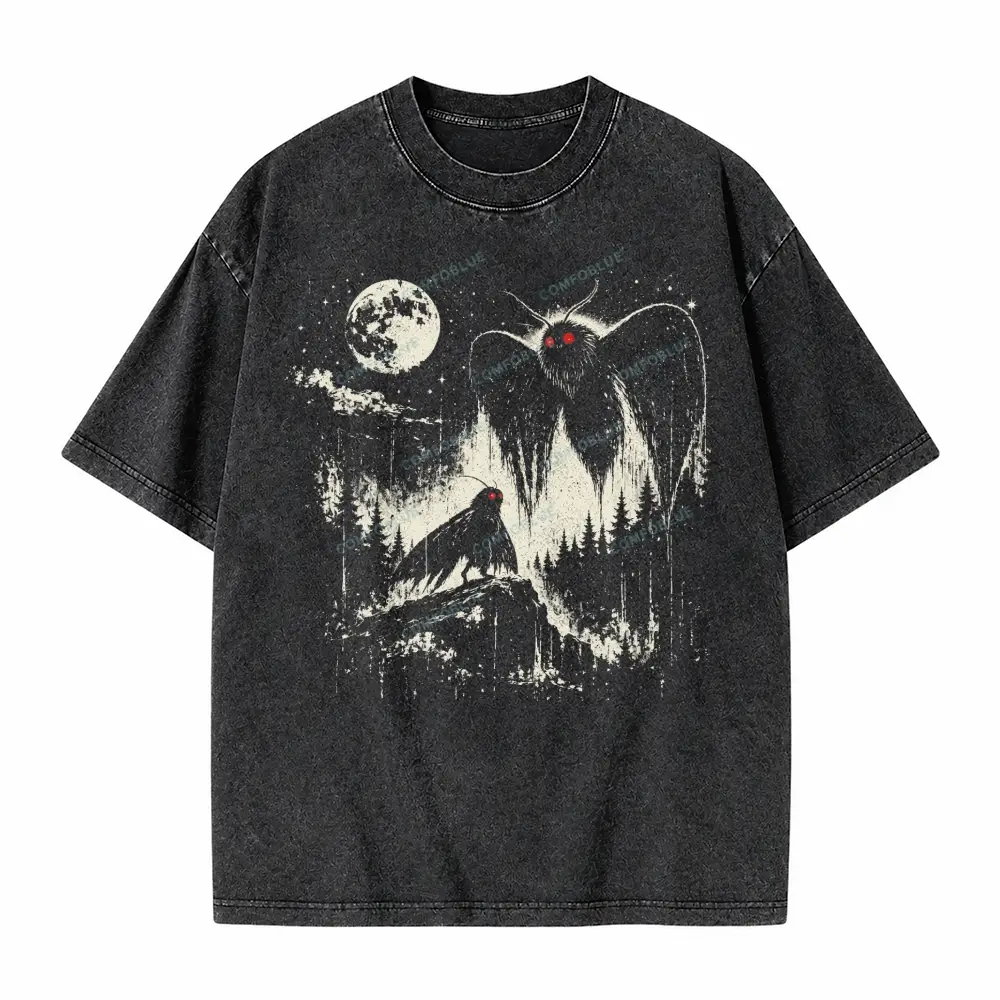 Comfoblue Vintage Mothman Tarot Card On Comfort Colors Washed T-Shirt - SLCFB260716191
