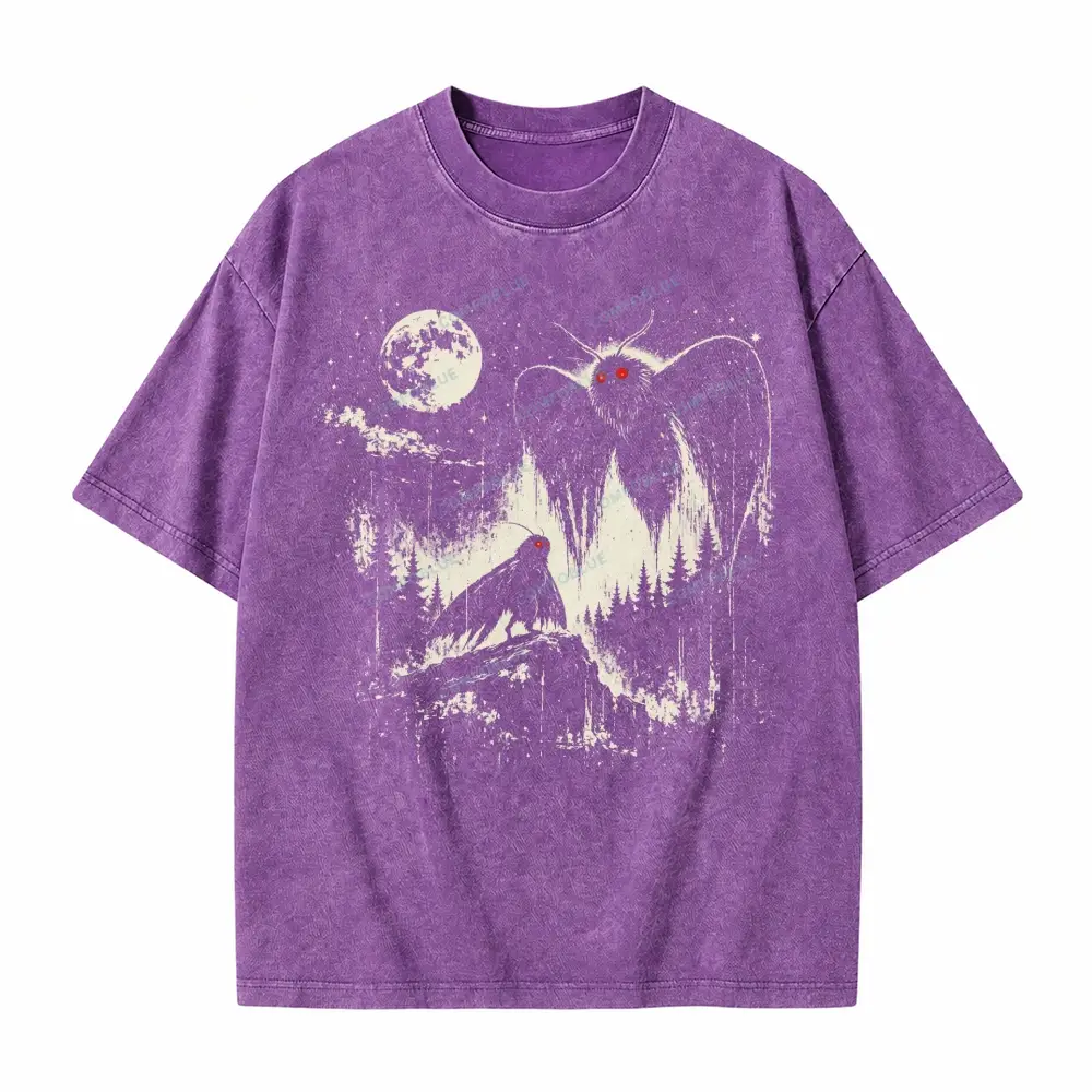 Comfoblue Vintage Mothman Tarot Card On Comfort Colors Washed T-Shirt - SLCFB260716191