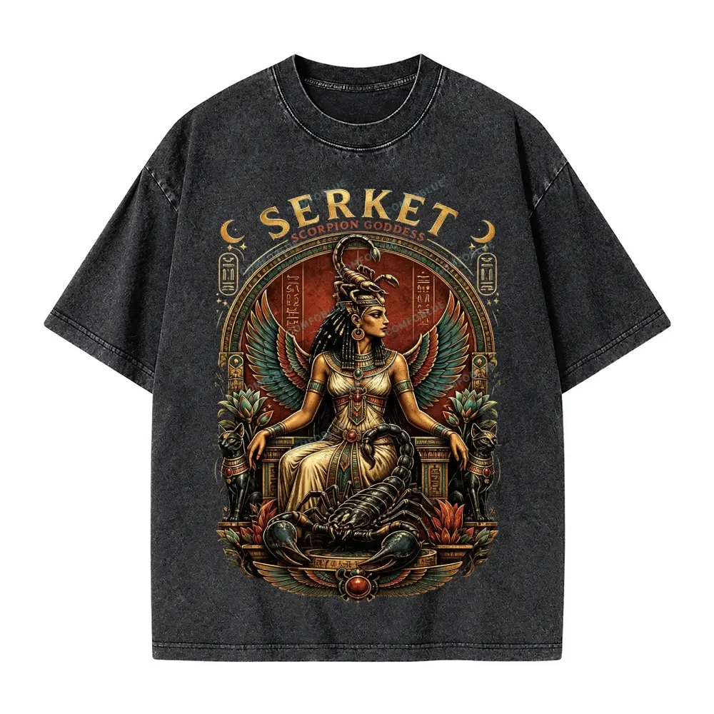 Comfoblue Scorpion Goddess Egyptian Goddess Tarot Card On Comfort Colors Washed T-Shirt - SLCFB260717755