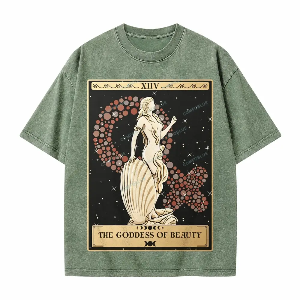 Comfoblue The Goddess Of Beauty Aphrodite Goddess Tarot Card On Comfort Colors Washed T-Shirt - SLCFB260717795