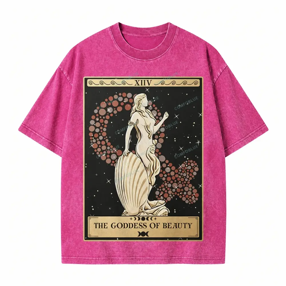 Comfoblue The Goddess Of Beauty Aphrodite Goddess Tarot Card On Comfort Colors Washed T-Shirt - SLCFB260717795