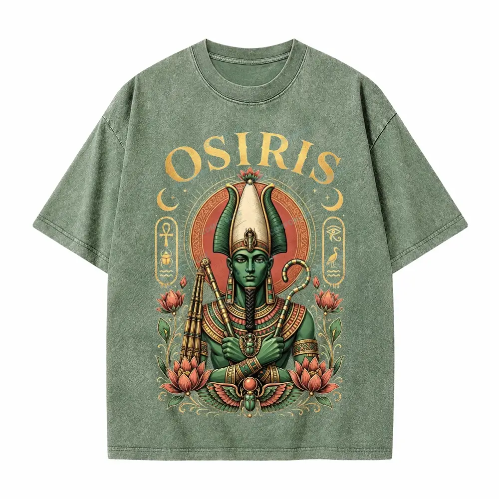 Comfoblue Osiris Egyptian God Tarot Card On Comfort Colors Washed T-Shirt - SLCFB260717801