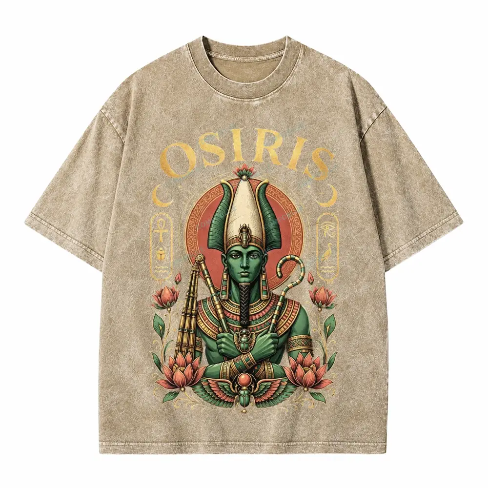 Comfoblue Osiris Egyptian God Tarot Card On Comfort Colors Washed T-Shirt - SLCFB260717801