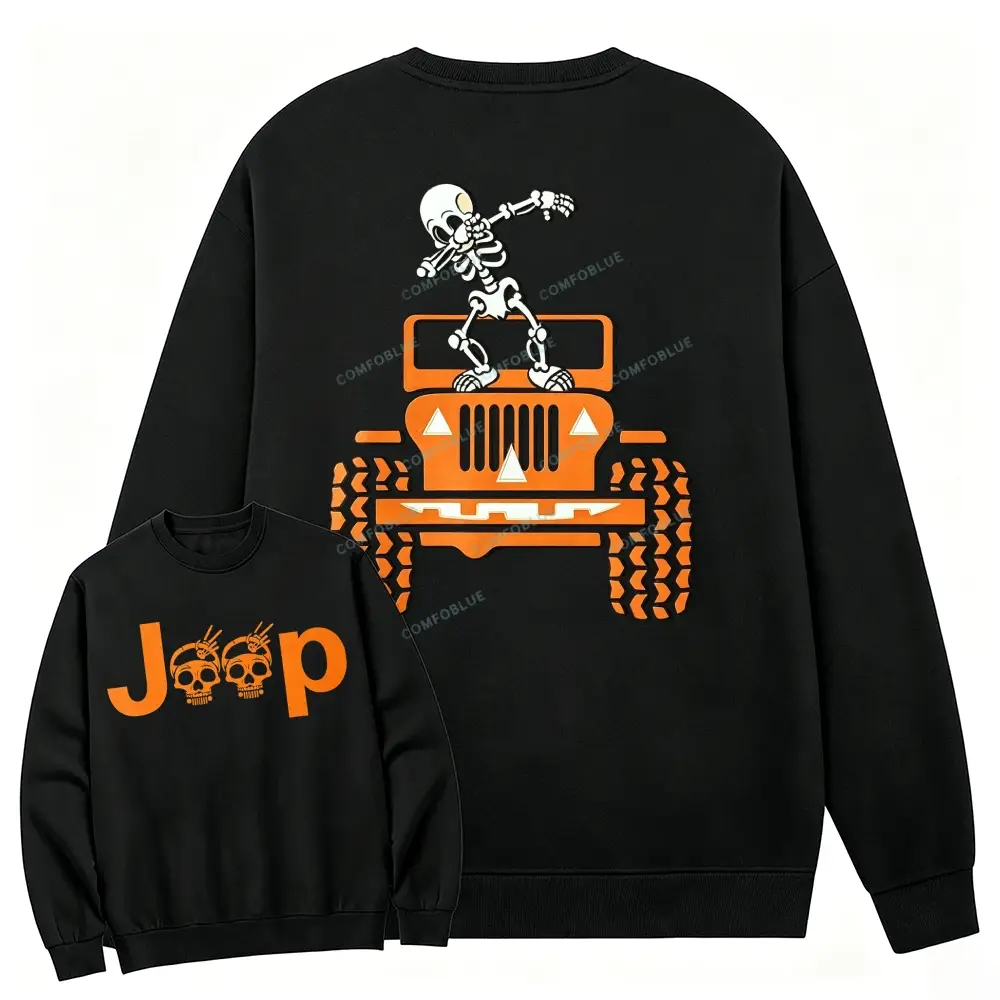 Skeletons Dancing on Jps Halloween Crew-Neck Sweatshirt - SLCFB260904401