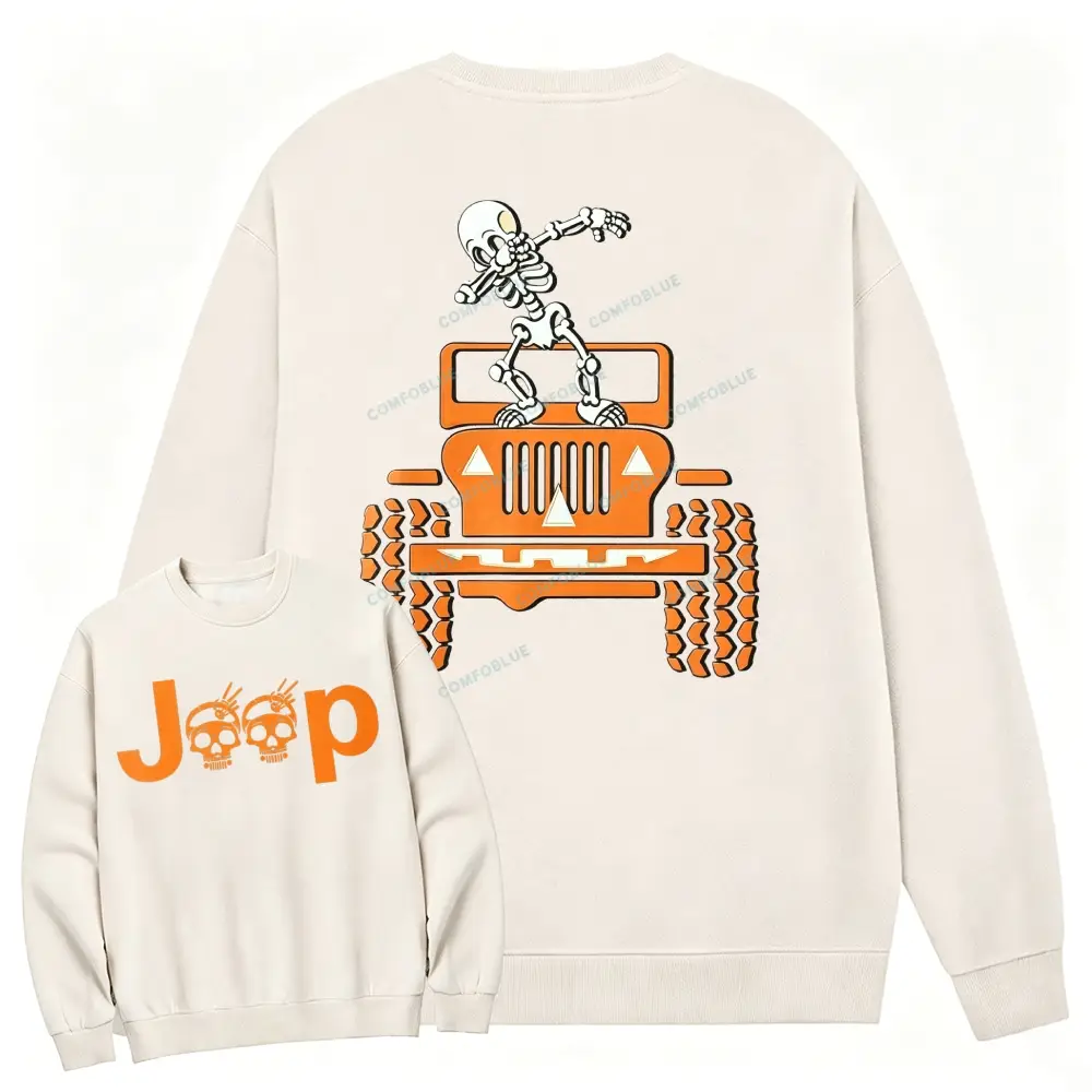 Skeletons Dancing on Jps Halloween Crew-Neck Sweatshirt - SLCFB260904401