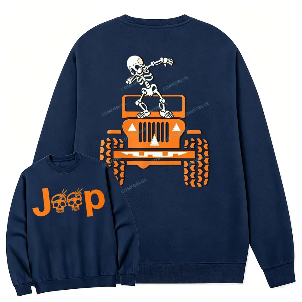 Skeletons Dancing on Jps Halloween Crew-Neck Sweatshirt - SLCFB260904401