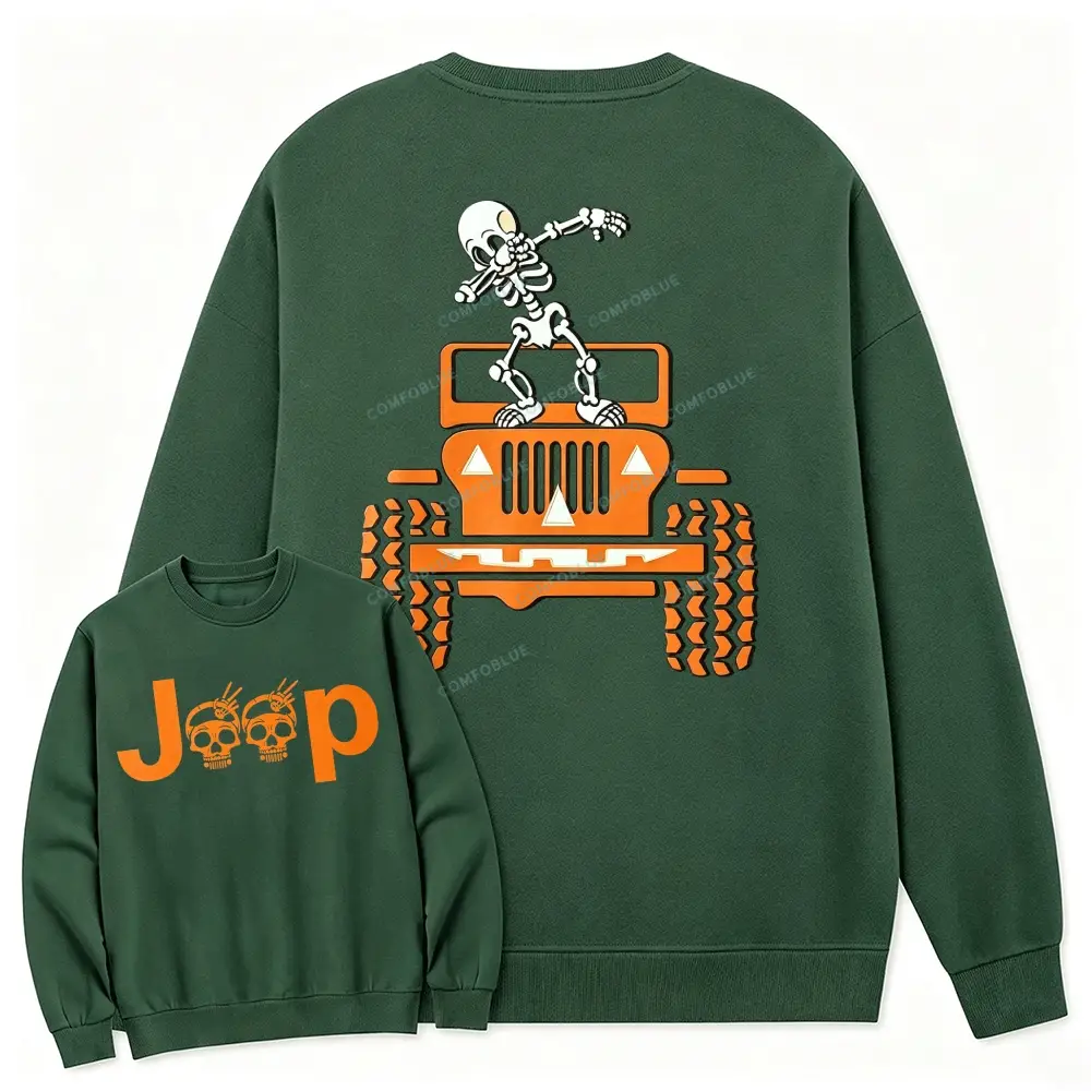 Skeletons Dancing on Jps Halloween Crew-Neck Sweatshirt - SLCFB260904401