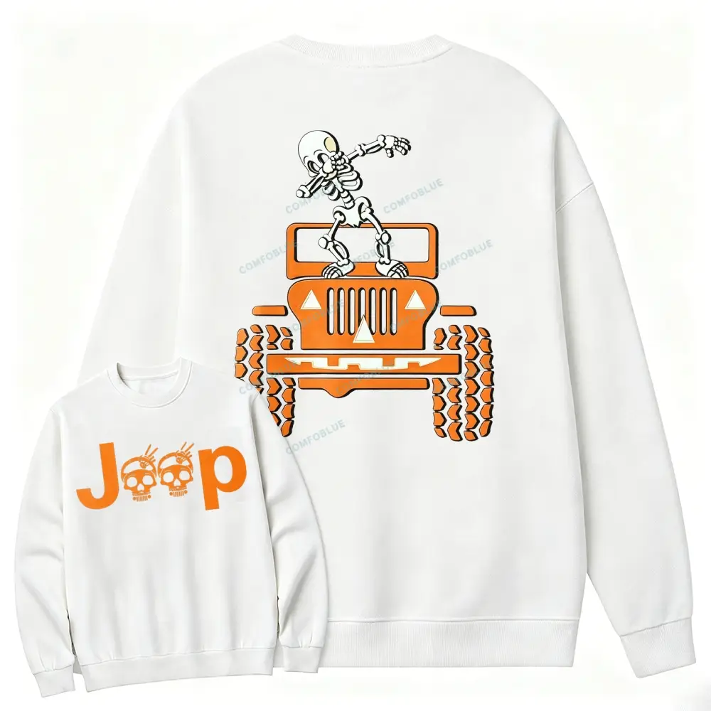 Skeletons Dancing on Jps Halloween Crew-Neck Sweatshirt - SLCFB260904401
