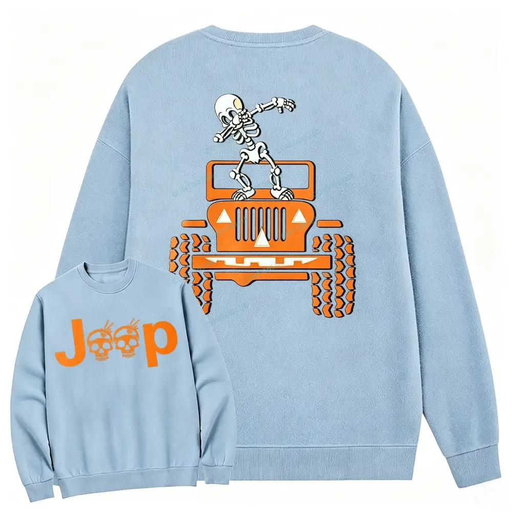 Skeletons Dancing on Jps Halloween Crew-Neck Sweatshirt - SLCFB260904401