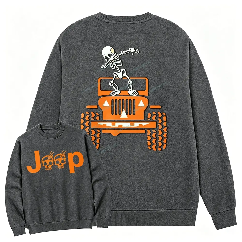 Skeletons Dancing on Jps Halloween Crew-Neck Sweatshirt - SLCFB260904401