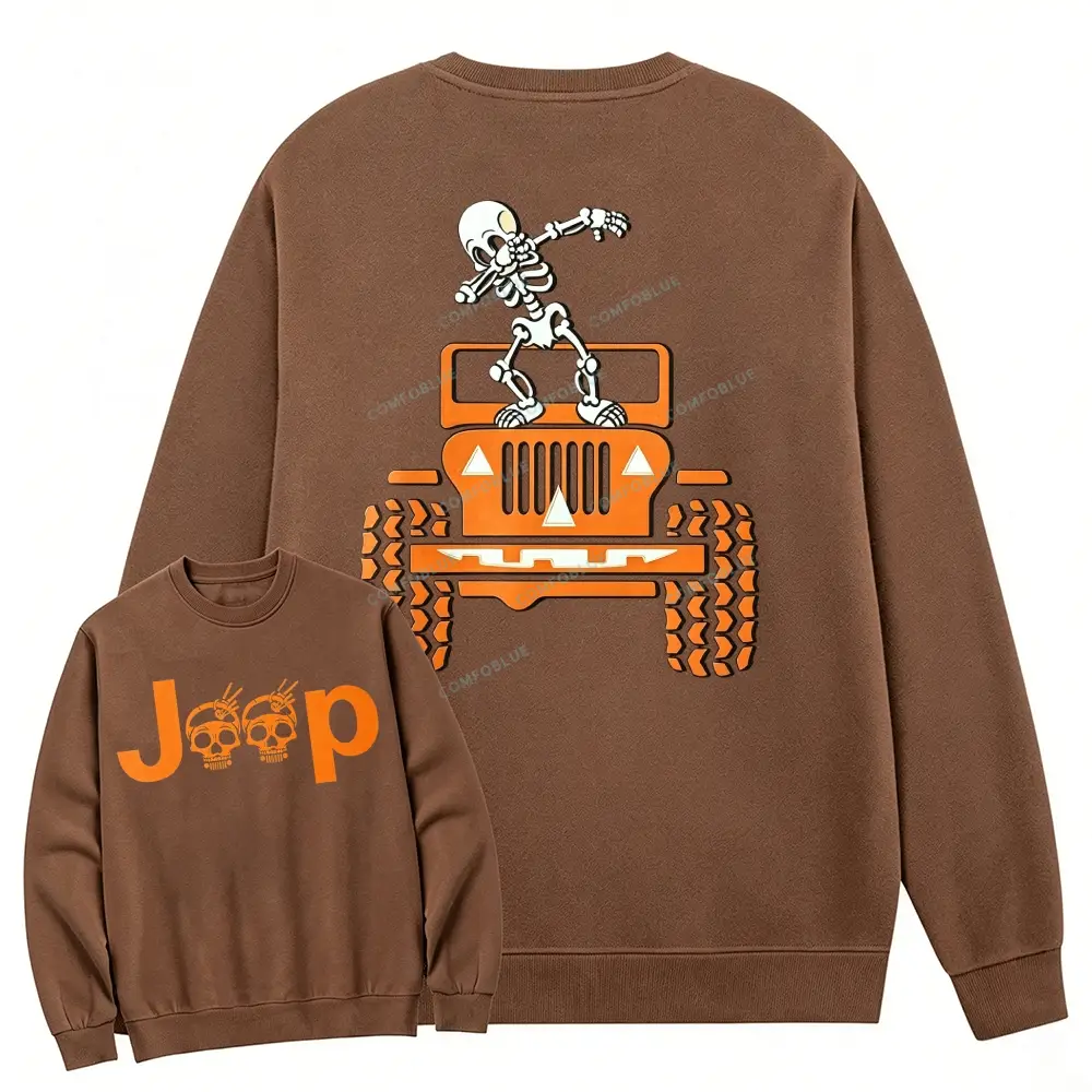Skeletons Dancing on Jps Halloween Crew-Neck Sweatshirt - SLCFB260904401