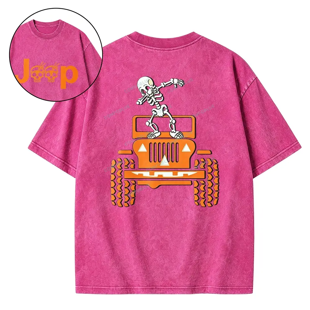 Skeletons Dancing on Jps Halloween Unisex  Washed T-shirt