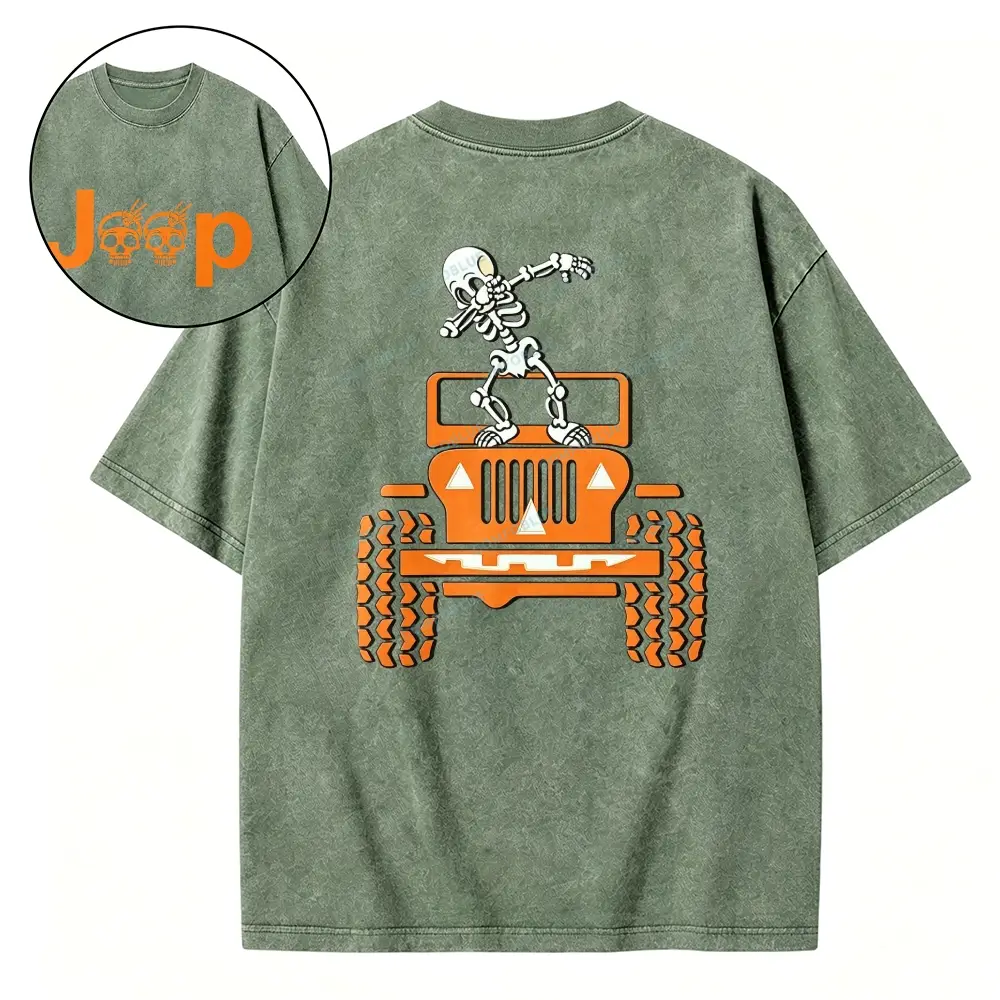 Skeletons Dancing on Jps Halloween Unisex  Washed T-shirt