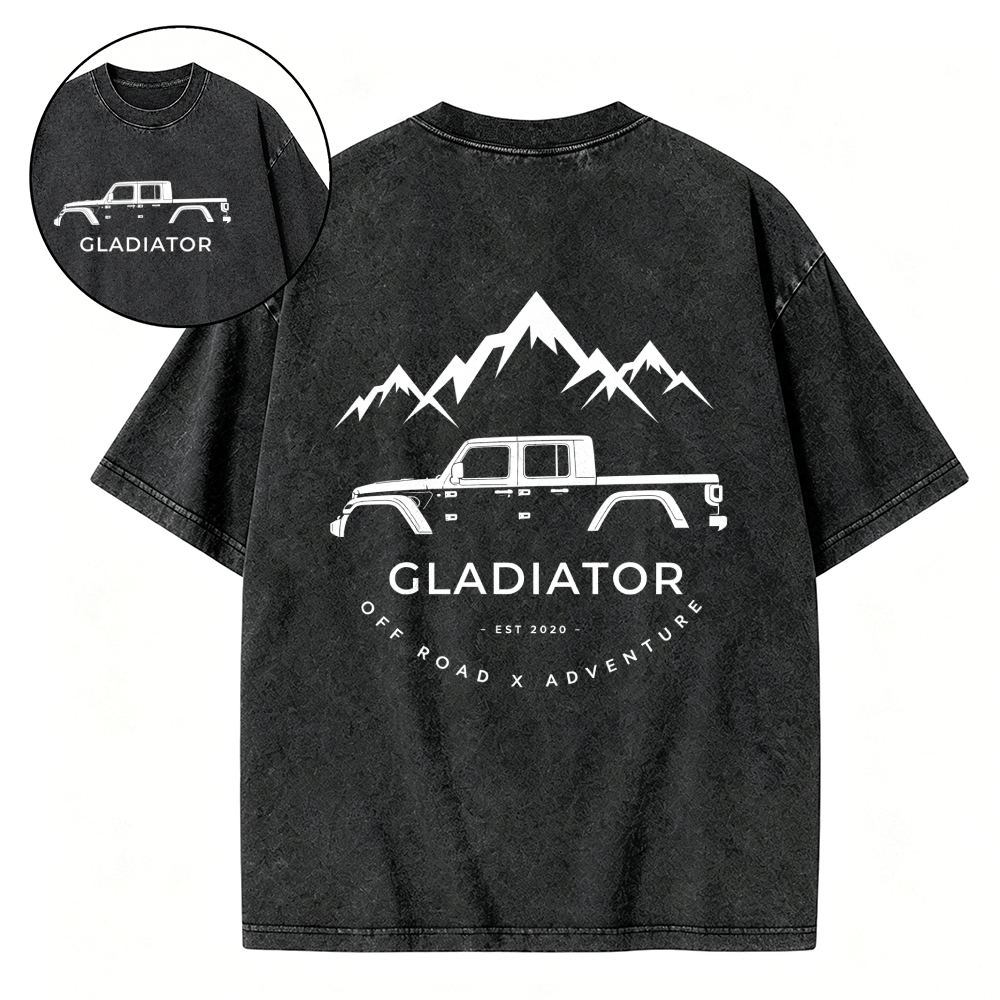 Gladiator 4x4 Off Road Adventure Unisex Washed Tshirt