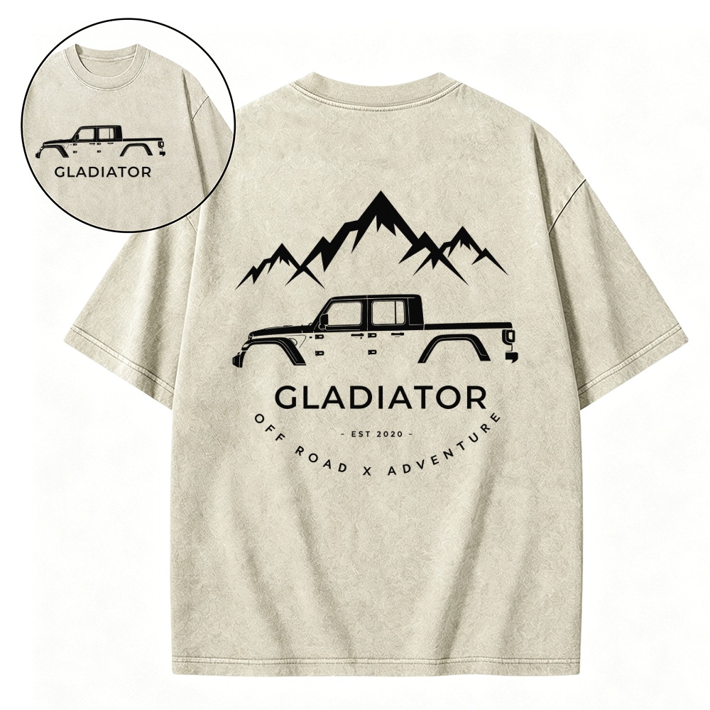 Gladiator 4x4 Off Road Adventure Unisex Washed Tshirt
