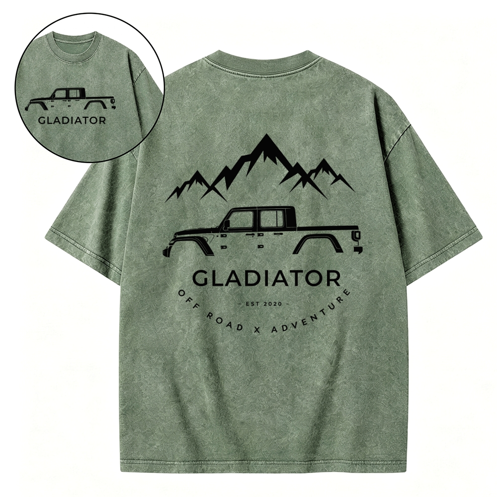 Gladiator 4x4 Off Road Adventure Unisex Washed Tshirt