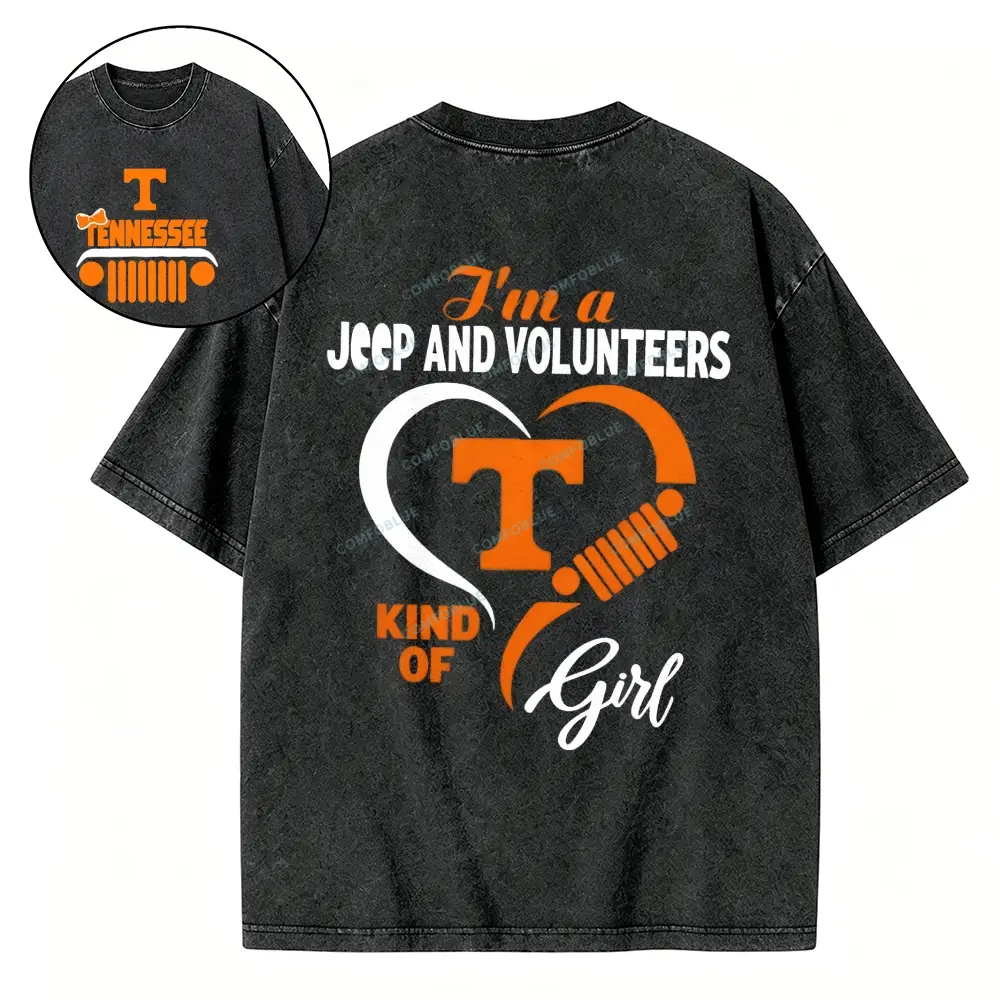 Tennessee Volunteers Football Team Heart Unisex Washed T-shirt