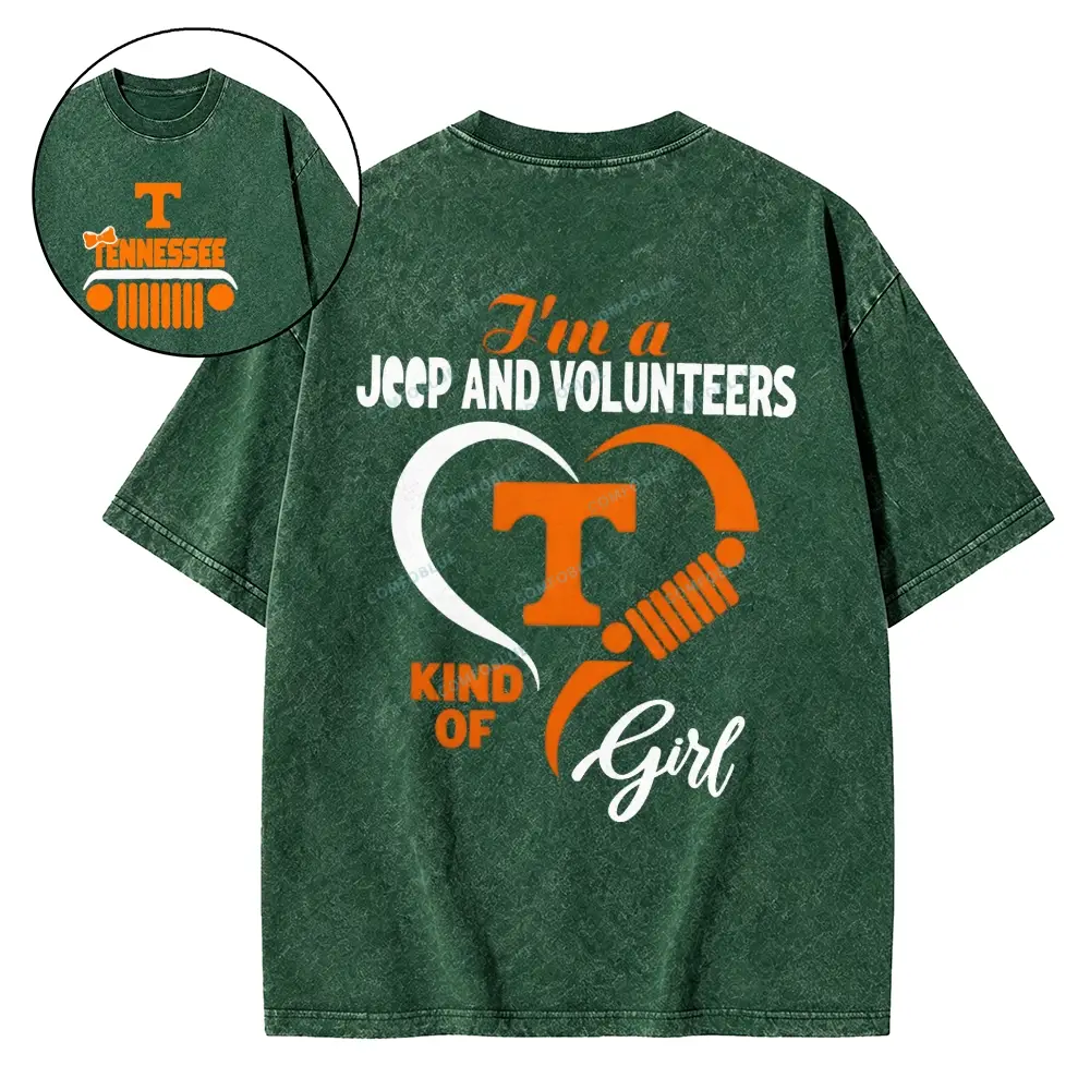 Tennessee Volunteers Football Team Heart Unisex Washed T-shirt