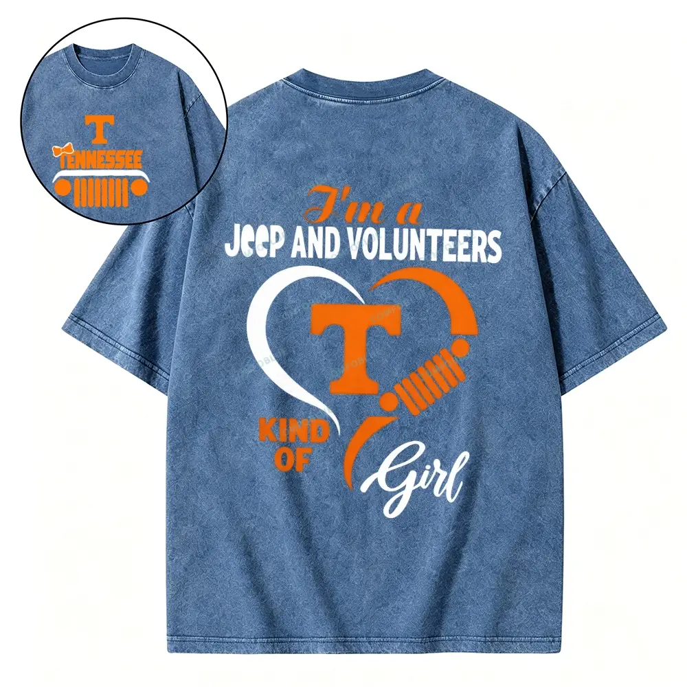 Tennessee Volunteers Football Team Heart Unisex Washed T-shirt