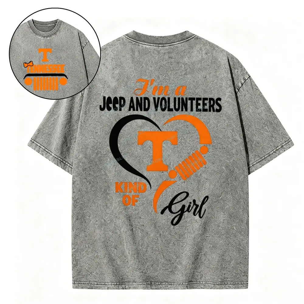 Tennessee Volunteers Football Team Heart Unisex Washed T-shirt