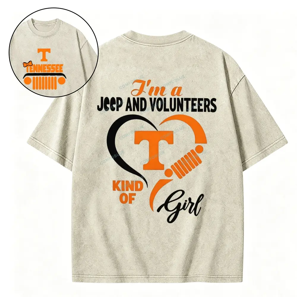 Tennessee Volunteers Football Team Heart Unisex Washed T-shirt