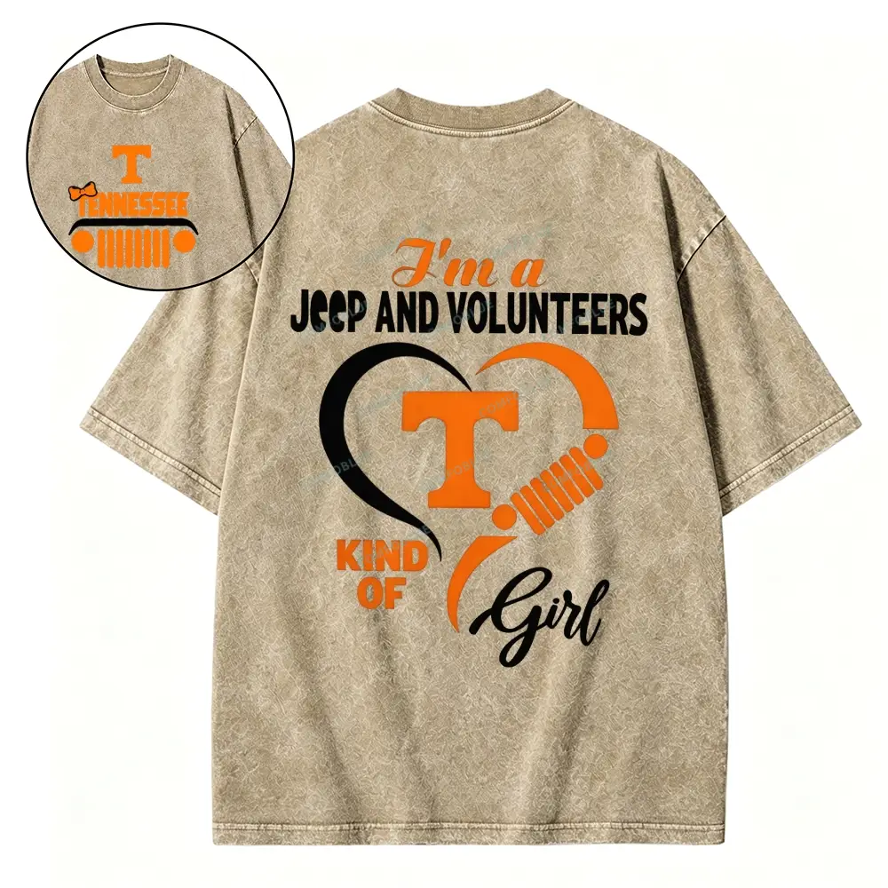 Tennessee Volunteers Football Team Heart Unisex Washed T-shirt