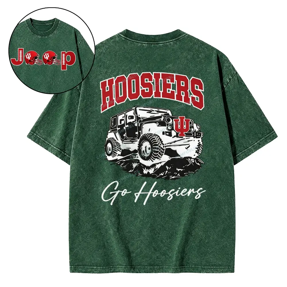 Indiana Hoosiers x Jp Fans Washed Tshirt - Dark Green · S - SLCFB260916937