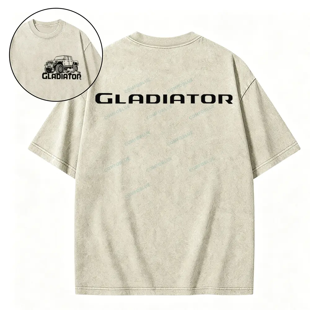 American Gladiator Washed Tshirt - Beige · S - SLCFB260917077