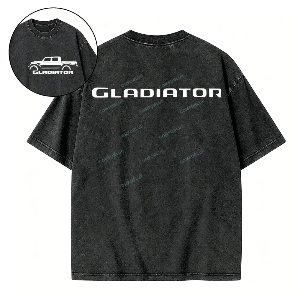 Gladiator Outline Washed Tshirt - Black · S - SLCFB260917101