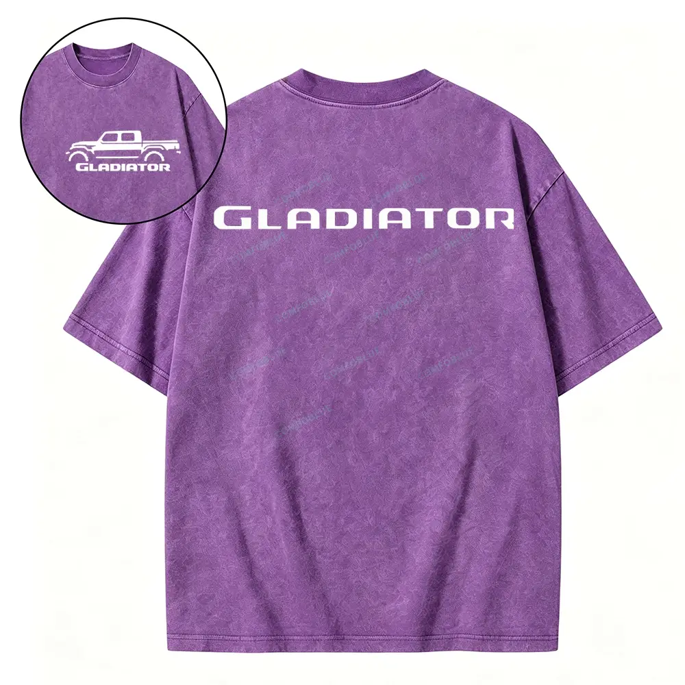 Gladiator Outline Washed Tshirt - Purple · S - SLCFB260917101