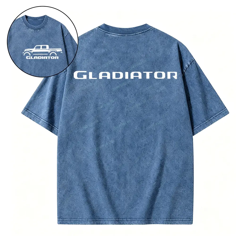 Gladiator Outline Washed Tshirt - Blue · S - SLCFB260917101