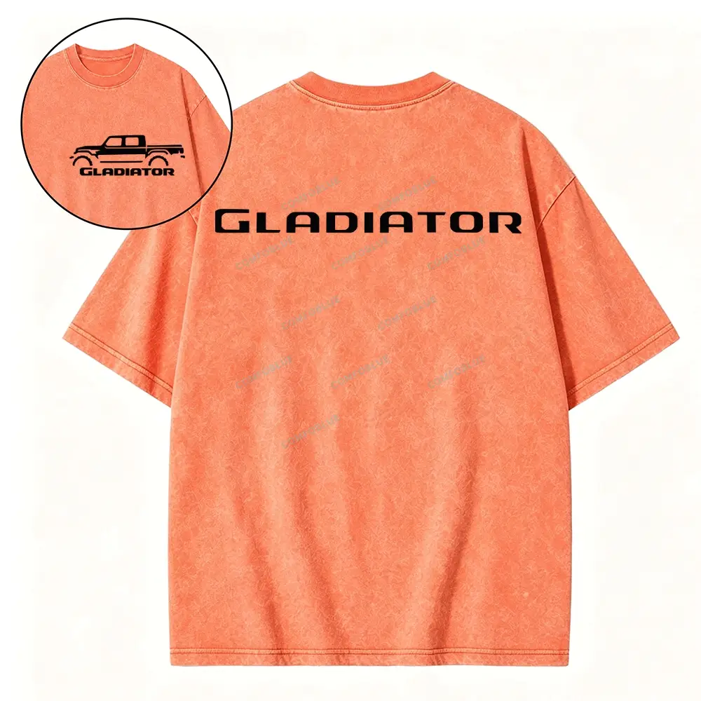 Gladiator Outline Washed Tshirt - Orange · S - SLCFB260917101