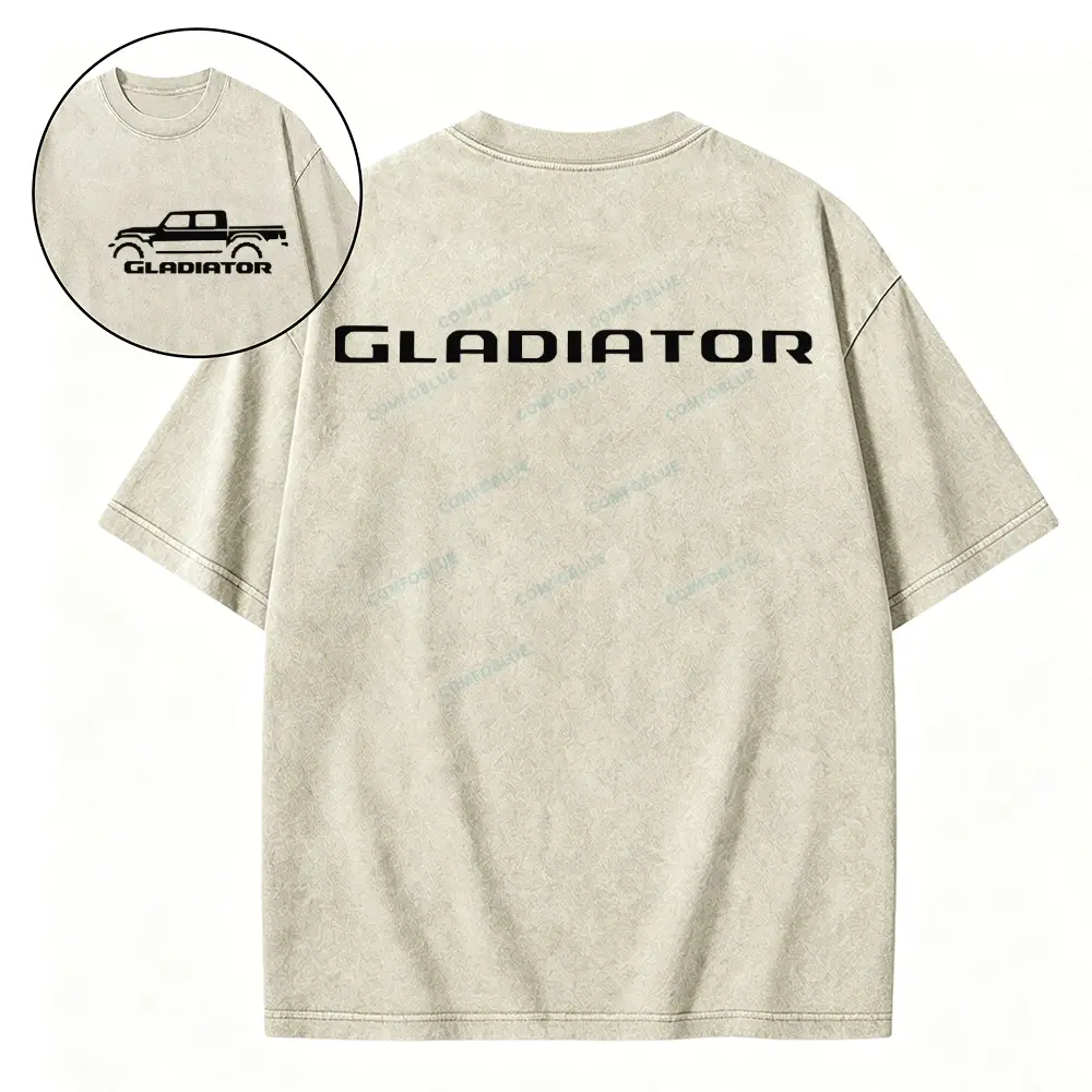 Gladiator Outline Washed Tshirt - Beige · S - SLCFB260917101