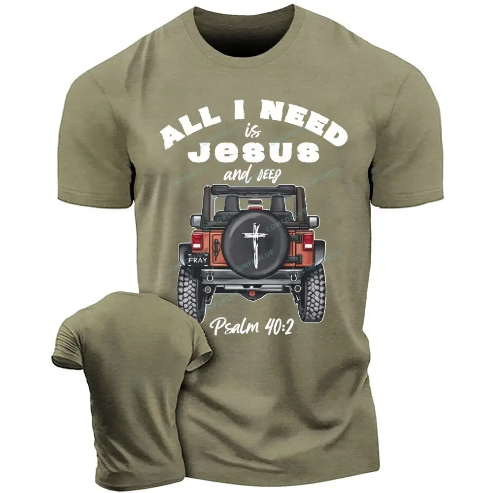 All I Need is Jesus and My Jp T-shirts - Olive · S - SLCFB260917156
