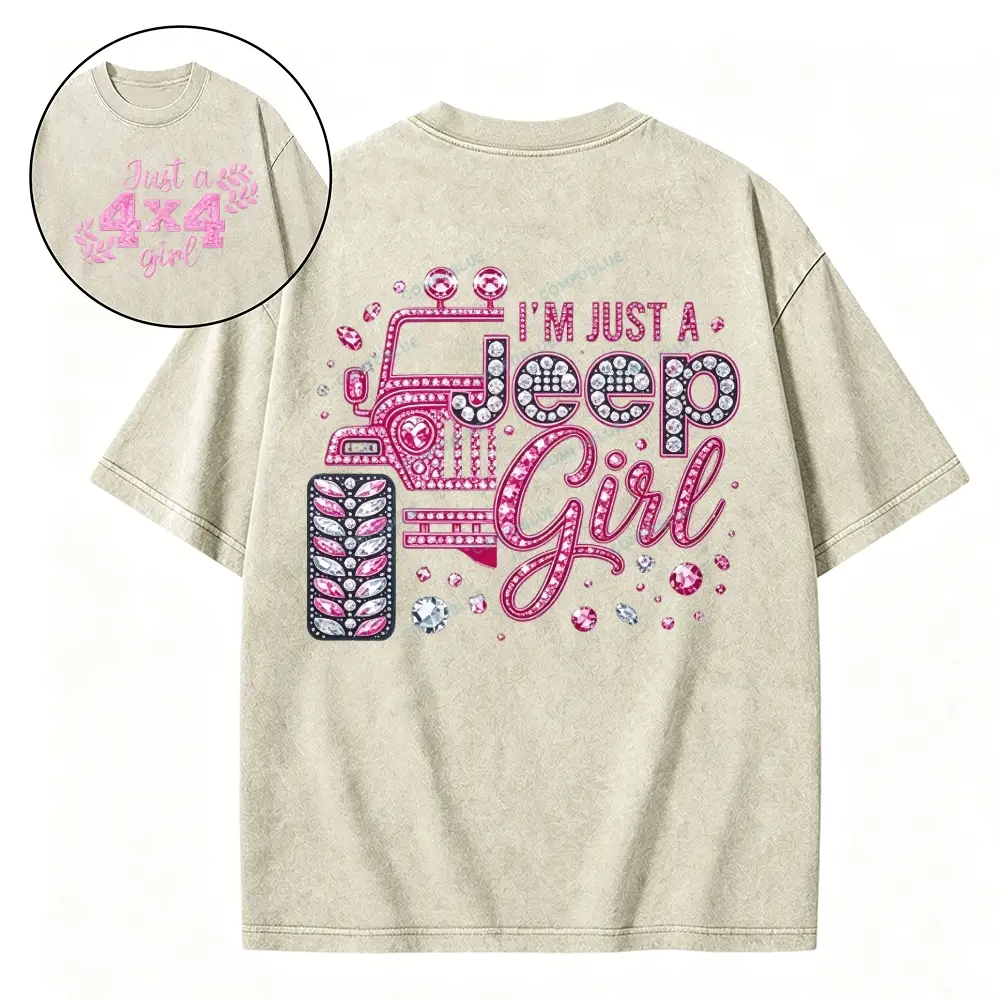 Rhinestone Pink Bling Washed Tshirt - Beige · S - SLCFB260918879