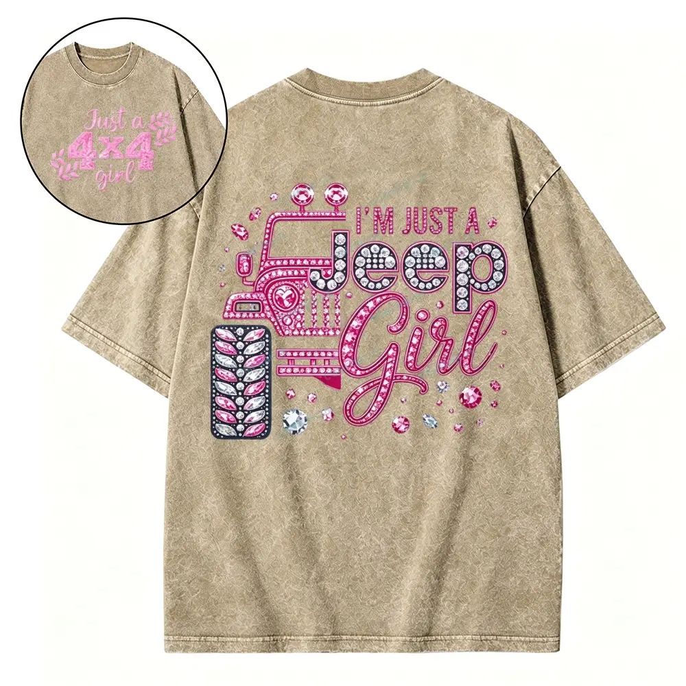 Rhinestone Pink Bling Washed Tshirt - Mocha · S - SLCFB260918879