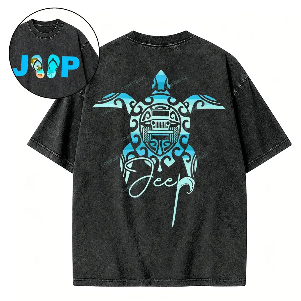 Sea Turtle Jp Lover Washed Tshirt - Black · S - SLCFB260918884