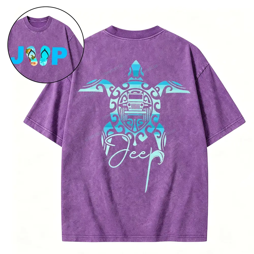 Sea Turtle Jp Lover Washed Tshirt - Purple · S - SLCFB260918884