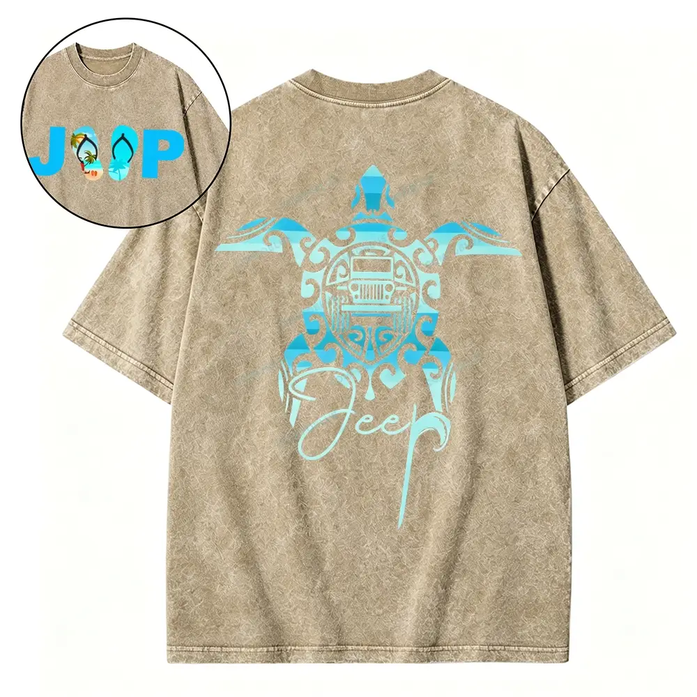 Sea Turtle Jp Lover Washed Tshirt - Mocha · S - SLCFB260918884