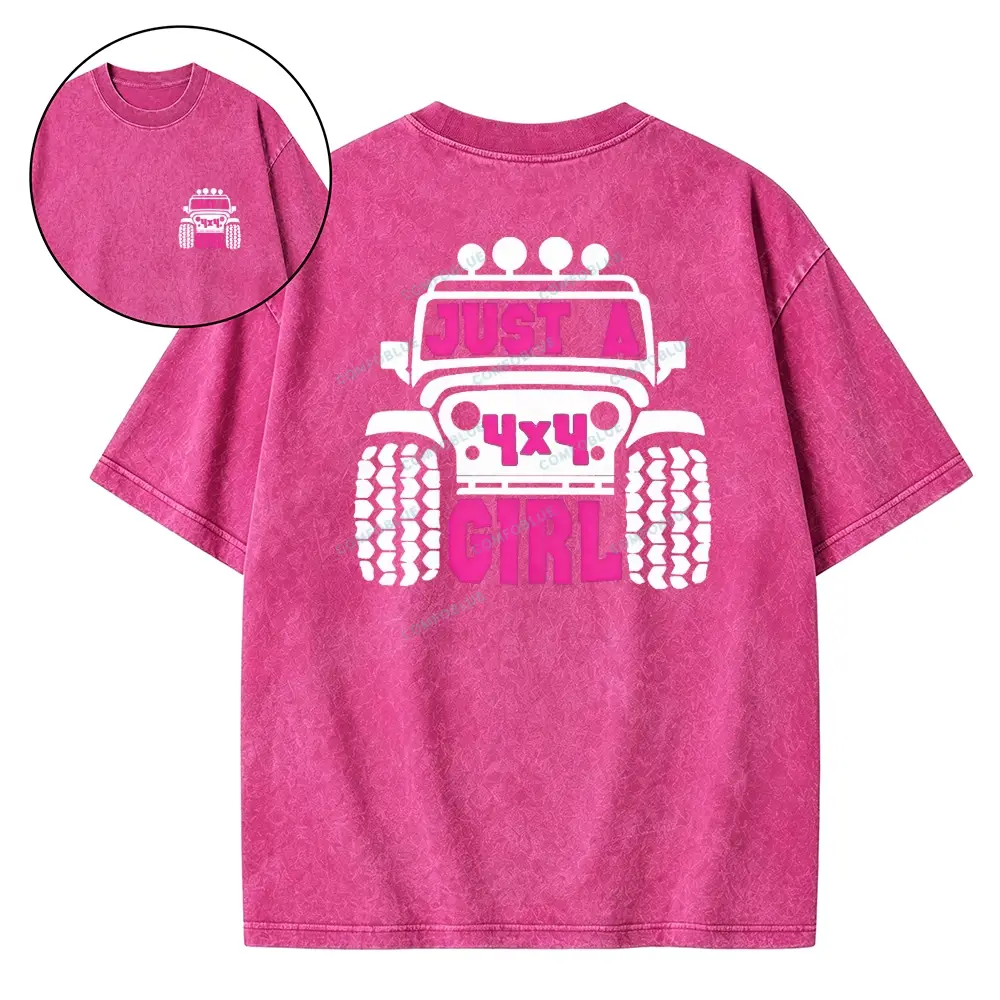 Just A 4x4 Girl Washed Tshirt - Rose · S - SLCFB260918897