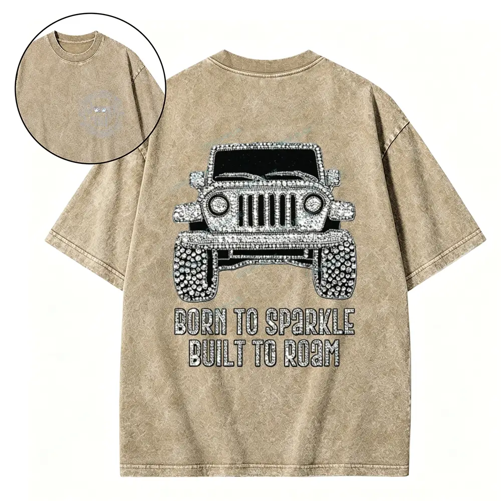 Bling Car Born To Sparkle Built To Roam Jp Cotton Washed Tshirt