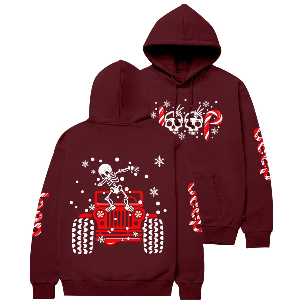 Candy Cane Skull Dancing Merry Jp Casual Hoodie