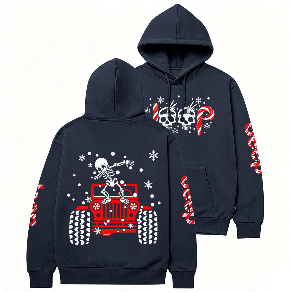 Candy Cane Skull Dancing Merry Jp Casual Hoodie