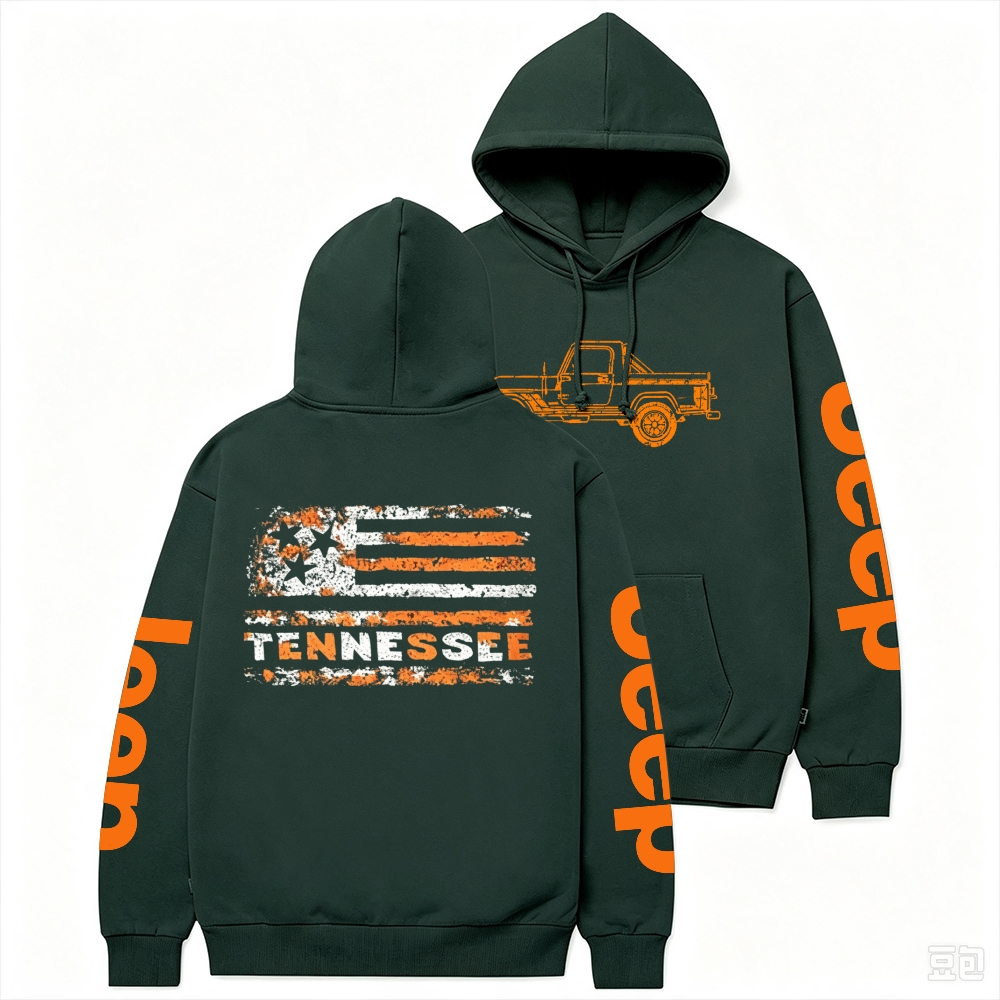 Tennessee Flag Truck Jp Casual Unisex Hoodie
